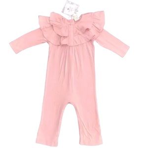 🆕 Vintage Kate Quinn Pink Bamboo Ruffle Romper